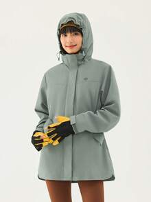 TECTOP Women's Thermal Lined Soft Shell Jacket, Hooded, Large Pockets, Outdoor Hiking, Windproof Waterproof, Waist Cinched, Autumn/Winter, Fleece