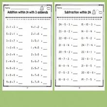 1 Pc Children's Math Learning Book - Handwritten Addition & Subtraction Practice And Number Tracing, Letters And Shapes | Preschool Educational Writing Book, Illustrated Math Book, Durable Paper Material