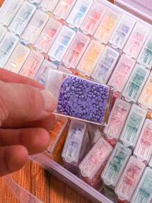 Die neue Außenbox + 42 kleine quadratische Flaschen Kombination, großvolumig, tragbar und portabel, korrosionsbeständig, wasserdicht, vielseitig einsetzbar, mehrlagig stapelbar, kann für Diamantmalerei und Malzubehör, Aufbewahrung, Büroartikel-Lagerung usw. verwendet werden