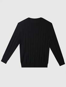 Men's Casual Ribbed Knit Sweater, Round Neck, Minimalist & Fashionable For Everyday Wear , Fall