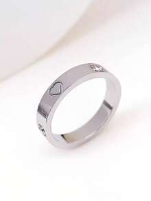 1 件 18K 不锈钢戒指，镶嵌人造锆石钻石，男士情侣戒指，适合日常佩戴和婚礼 - 多色3 - 查看 17