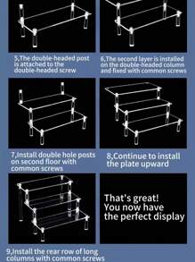 Suport multi-nivel pentru depozitarea cosmeticelor și obiectelor, cu 1 buc., cu configurații cu 5, 4, 3, 2 sau 1 strat, construit din material acrilic transparent. Acest organizator versatil este conceput pentru depozitarea cosmeticelor.