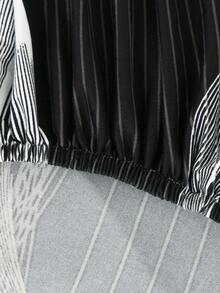 1 件双色分层阴影印花沙发套，弹性全包涤纶沙发套，四季通用沙发套 - 黑與白 - 查看 10