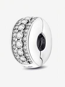 1件925纯银可爱心形串珠吊坠，适合DIY手链、女士珠宝和时尚配饰 - 銀色 - 查看 11