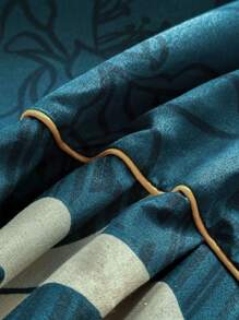 3pcs Bedskirt Set (1 Bedskirt + 2 Pillowcases), Floral Pattern, Soft & Skin-Friendly, Suitable For Bedroom, All Season - Green - View 2