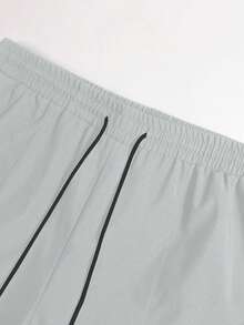 Plus Size Men's Summer Lightweight Breathable Loose Casual Pants, Suitable For Daily Wear, Shopping And Dates Spring - Grey - View 5