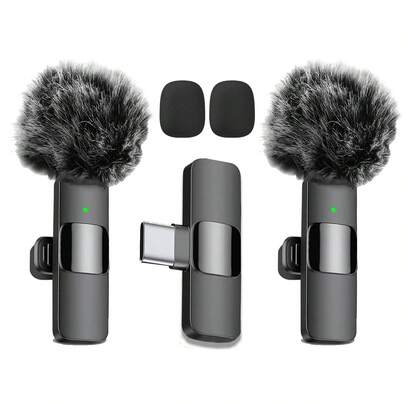 HITOZON Microphone cravate sans fil professionnel pour smartphones, microphone sans fil plug-and-play, micro cravate pour enregistrement vidéo, enseignement, interviews, podcast, microphone omnidirectionnel à condensateur sans fil pour vlog
