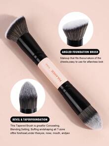 MAANGE 1/4/6/12支装柔软天然合成纤维化妆刷套装，包含面部刷、散粉刷、腮红刷、遮瑕刷、修容刷、鼻影刷、高光刷、粉底刷、细节刷，二合一便携多功能化妆刷，适合居家或旅行，化妆配件，精美礼品 - 粉色 - 查看 8