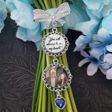 个性化新娘花束吊饰、婚礼照片吊饰、与我同行吊饰、记忆别针、新娘送礼会礼物、婚礼礼物、新娘礼物 - 彩色 - 查看 2