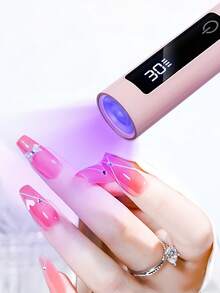 UV LED美甲灯，凝胶指甲油烘干机，桌面迷你手持式UV美甲灯带支架，可穿戴式美甲烘干机，200mAh可充电USB供电桌面迷你手持式美甲烘干机，快速固化凝胶指甲油，指甲油，胶水和照片，专业沙龙DIY美甲工具，美甲用品，送给女孩和女士的最佳圣诞礼物