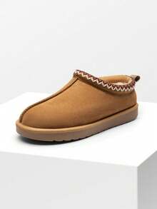 Pantuflas de Invierno para Mujer, Zapatos Peludos para Interiores y Exteriores - Caqui - Ver 1