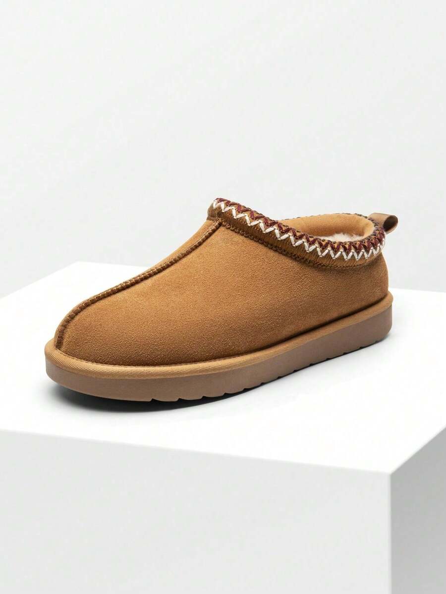 Pantuflas de Invierno para Mujer, Zapatos Peludos para Interiores y Exteriores - Caqui - Ver 1