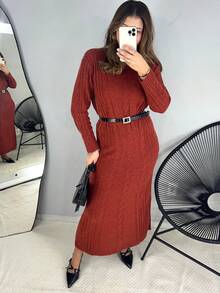Women Long Dresses - Camel - View 5