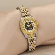 PROKING 1pc 26mm Women's Watch, Elegant & Charming, Business Stylish, Super Waterproof, High-End Luxury Calendar Wristwatch, Stainless Steel Case & Strap, Japanese Movement, Roman Numeral Dial, Quartz, Daily Wear, Gift For Birthday, Holiday