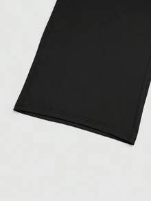 Plus Size Women Slim Fit Drawstring Pants, Elegant Trousers - Black - View 6