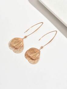 1 Pair Vintage Elegant Long Petal Flower Earrings, Versatile For Vacation And Daily Wear