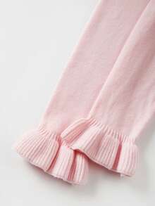 FOR BEAUTY Spring/Summer New Pink Lace Round Neck Floral Puff Sleeve Knit Sweater, Romantic & Soft Casual Style Suitable For Commuting - Pink - View 8