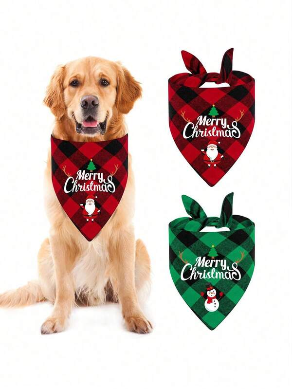 1 Piece Pet Triangle Scarf, Bib, Bib, Christmas Scarf, Dog Decoration Accessories, New Year Decoration, Pet Party