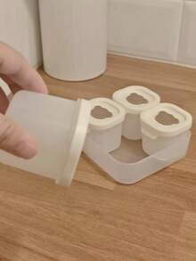 8pcs/4pcs + Tray Cute Bear Silicone Baby Food Storage Containers, Freezer Trays, Snack Boxes With Lids, Meal Prep Containers, Ice Cube Trays - Multicolor - View 5