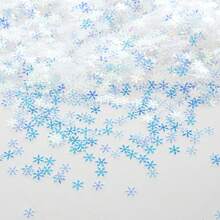 3000 件/50 克圣诞雪花五彩纸屑装饰冰雪奇缘生日派对装饰彩虹色雪花桌面五彩纸屑闪光雪花亮片适用于冬季仙境派对装饰圣诞派对装饰 - 銀色 - 查看 4