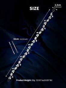 1pc Middle Eastern Style Bridal Wedding Party Zirconia Headband, Welded Craftsmanship Fashion Element Design Glamorous Hair Accessory, Holiday Birthday Gift - Silver - View 5