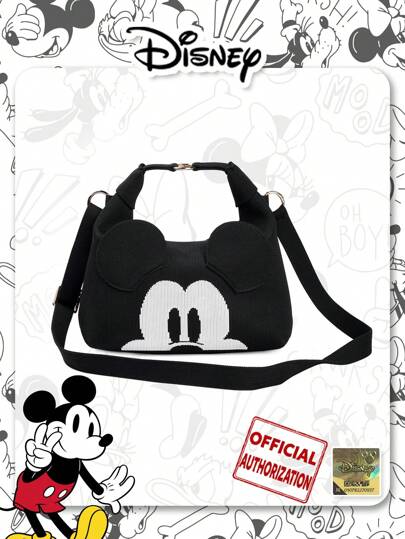Detachable Strap Mickey Mouse Pattern Crossbody Bag, Small Tote Bag For Shopping, Travel, Party, Suitable For Daily Matching, Compact Wallet, Gift For Friends