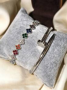 Bộ 2 vòng tay cỏ bốn lá cổ điển sang trọng, trang sức thời trang cho nữ, thích hợp đeo hàng ngày và làm quà tặng - Phong cách 2 - Xem 6