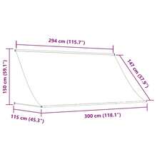vidaXL Retractable Awning 118.1"X59.1" Blue And White - Xanh và trắng - Xem 2
