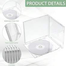 10/50/100/200PCS Plastic CD Jewel Case Clear Single DVD Disc Case Standard CD DVD Cover For Protection Replacement - White - View 2