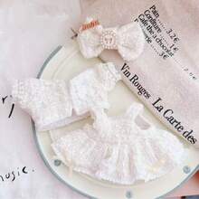 (仅限娃娃衣服) 定制高品质娃娃服装3件套，17cm 1代/2代/3代Labobo时尚服装，10cm吊坠，坐式派对娃娃衣服，无袖连衣裙替换套装 - 彩色 - 查看 6