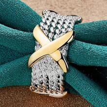 925 Silver Plated Cross 5-10# Ring For Women Fashion Wedding Party Charm Jewelry - Silver - View 4