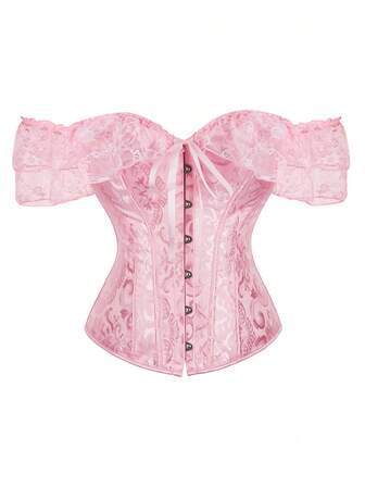 טופ מחוך אקארד עם מותן קפלים ותחרה לנשים, מתאים למסיבת ראש השנה, יום האהבה