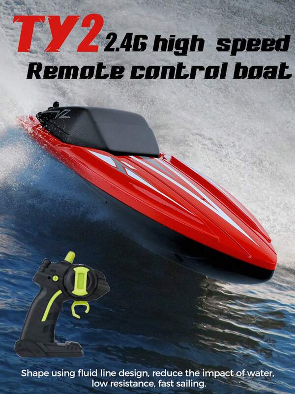 TY2, neues Modell, ferngesteuertes Boot, 2,4G, wiederaufladbar, Doppelmotor, elektrischer Speedboot, Wasserspielzeug, Jungsspielzeug, Geburtstagsgeschenk