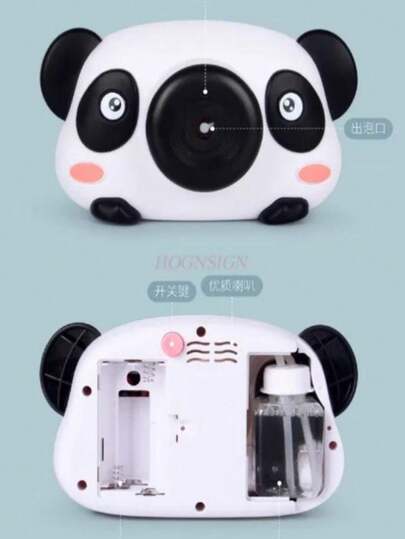Juguete  Panda Maquina De Burbujas Forma Cámara Fotográfica con Música Automática para Niños