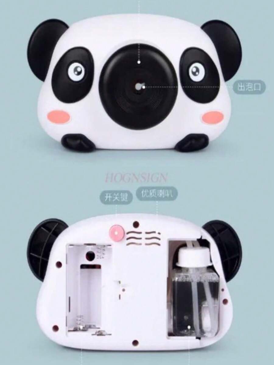 Juguete  Panda Maquina De Burbujas Forma Cámara Fotográfica con Música Automática para Niños - Multicolor - Ver 1