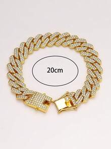 1 件镶钻菱形闪亮链项链，男女通用嘻哈百搭项链/手链，适合日常佩戴 - 菱形. - 查看 22