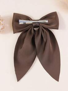 1 szt. Brązowa spinka do włosów z kokardką dla dziewcząt, odpowiednia do codziennego użytku