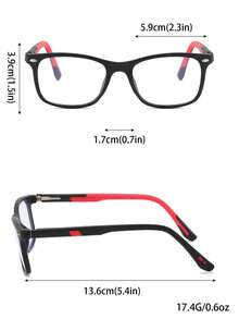 1 pièce Lunettes carrées simples à verres transparents pour enfants, convenant aux tenues saisonnières, à la protection oculaire quotidienne, aux activités extérieures, élégantes et polyvalentes, pour la lecture à la maison - Multicolore - Voir 12