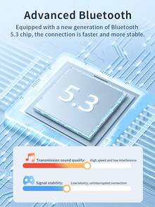 Lenovo 联想 TC3302 黑色真无线蓝牙耳机，半入耳式舒适，蓝牙 5.3 游戏、运动和音乐耳机，兼容苹果、华为和小米手机 - 寶藍色 - 查看 4