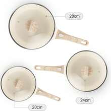 RIOVARM-EU RIOVARM Induction Frying Pan Set With Removable Handles, Non-Stick Pan Set With Lids 20 Cm 24 Cm 28 Cm, Omelette Pan Without PFOA, Cookware Set For All Stove Types, Suitable For Dishwasher And Oven