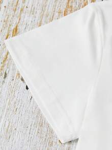 Graphic Print Women's T-Shirt Short Sleeve Round Neck Casual Top For Summer And Spring Ladies - trắng - Xem 4