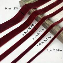 1 szt. 5 jardów luksusowej bordowej aksamitnej wstążki – miękka, jednostronna i trwała, idealna do pakowania prezentów, samodzielnego wyrobu biżuterii, dekoracji choinkowych, aranżacji weselnych i wystroju wnętrz – idealna do rękodzieła i dekoracji, dekoracji walentynkowych, pakowania prezentów