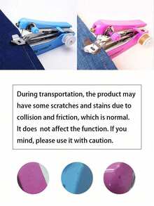 1 Random Color Mini Handheld Sewing Machine, Mini Portable Sewing Tool, Cordless Electric Sewing Small Tool, For Quick Repair Of Fabrics, Clothes, DIY Craft Projects. Handheld Sewing Machine, Easy For Beginners, Adults, Travelers - Multicolor - View 4
