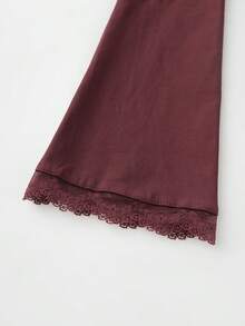 Women's Y2K Lace Trim T Shirt Top Blouses Long Flare Sleeve Square Neck Low Cut Slim Fit Tee Shirt Crop Tops Spring Fall Casual Daily Going Out Tops Aesthetic Clothes Party Club Streetwear - Màu Đỏ Sâu - Xem 6