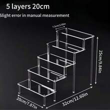 Suport multi-nivel pentru depozitarea cosmeticelor și obiectelor, cu 1 buc., cu configurații cu 5, 4, 3, 2 sau 1 strat, construit din material acrilic transparent. Acest organizator versatil este conceput pentru depozitarea cosmeticelor.
