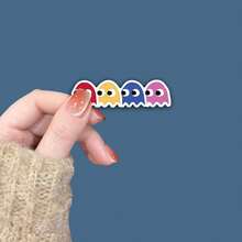 1/3 buc Autocolant Vinil cu Fantome - Decal Retro pentru Jocuri Arcade pentru Mașini, Laptopuri, Sticle de Apă și Mai Multe - Perfect pentru Jucători, Nostalgie Anilor '80, Geek Chic, Rezistent la Intemperii, Design Colorat cu Fantome, Ideal pentru Pasionații de Jocuri Retro, Distractiv și Vibrant