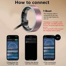 健康智能戒指，男女智能戒指健身追踪器 - 防水健康戒指，用于睡眠追踪器、心脏和血氧监测器、家庭护理健身戒指、步数和燃烧的卡路里计数器、手势滑动视频内置运动手势功能，请佩戴戒指用手指快速双击：切换视频，佩戴舒适（16mAh 可充电电池） - YJH-L08-L18 - 查看 12