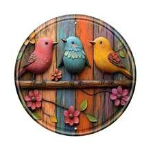 1 pieza Decoración de pared de metal con rama de árbol y pájaro en 2D - 20cmx20cm, metal duradero, de alta calidad y resistente a la intemperie, con agujeros perforados previamente para una fácil instalación, adecuado para decoración interior/exterior, estilo rústico, decoración del hogar al aire libre, arte de pájaros vibrantes, para amantes de los pájaros, habitación de niños, estilo de granja