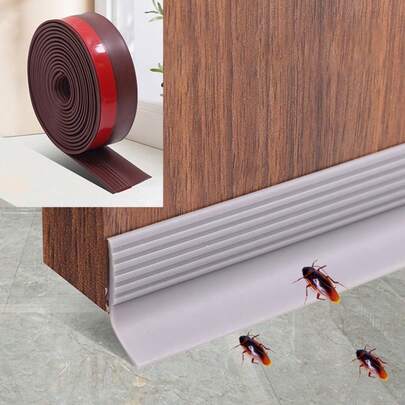 1pc Silicone Rubber Sealing Strip, Door Sealing Strip, Professional Door And Window Self-Adhesive Window Sealing Strip, Self-Adhesive Rear Door Windproof Strip, Rubber Anti-Collision Strip, Suitable For Retail Stores, Restaurants, Hotels, Anti-Theft Doors, Iron Doors, Glass Doors