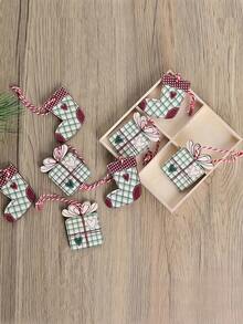 8pcs/Box Wooden Christmas Decorations, Including Elk, Bell, Snowflake, Diy Tree Hanging Ornaments, Festival Gift-Christmas Tree Decoration Pendants, Holiday Ornaments,Christmas Decorations